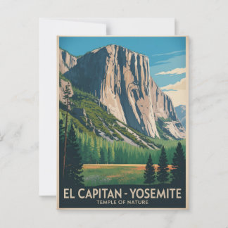 Carte Postale Poster Vintage voyage El Capitan Yosemite