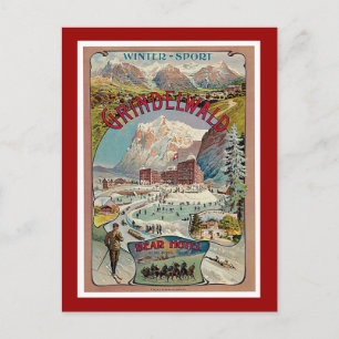 Carte Postale Poster Vintage voyage Grindelwald Winter-Sport