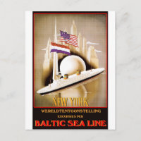 Poster Vintage voyage : Ligne de la mer Baltique N