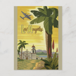 Carte Postale Poster Vintage voyage Los Angeles California Retro