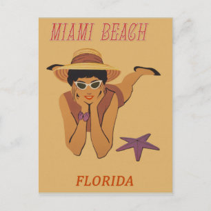 Carte Postale Poster Vintage voyage Miami Beach Floride