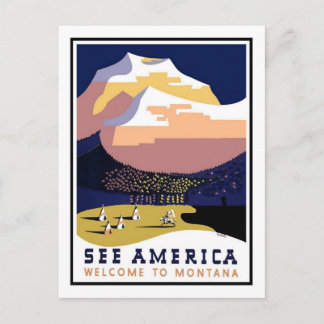 Carte Postale Poster Vintage voyage, Montana