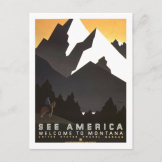 Carte Postale Poster Vintage voyage, Montana