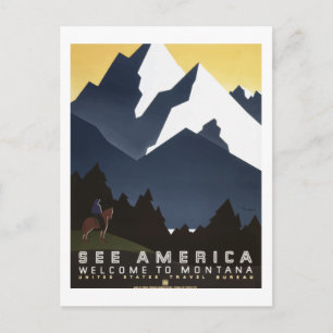 Carte Postale Poster Vintage voyage Montana "See America"