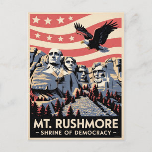 Carte Postale Poster Vintage voyage Mt. Rushmore