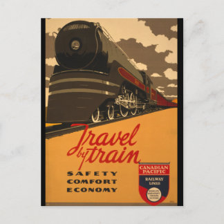 Carte Postale Poster Vintage voyage par train