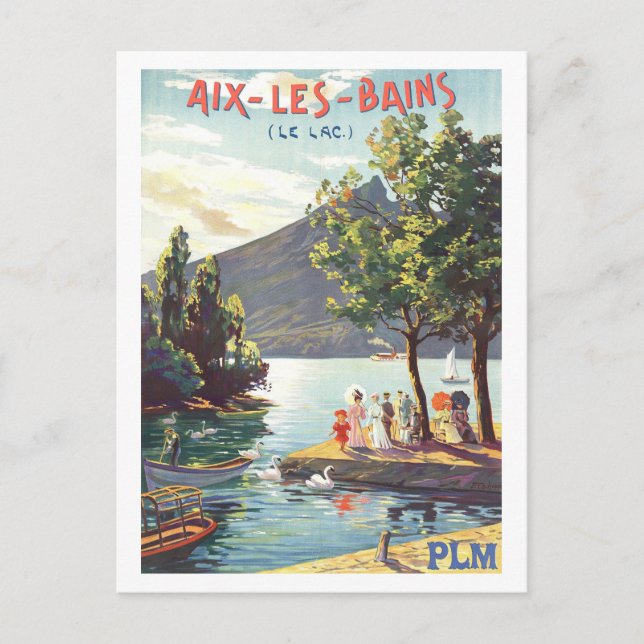 Carte Postale Poster Vintage voyage pour Aix-les-Bains, France, (Devant)