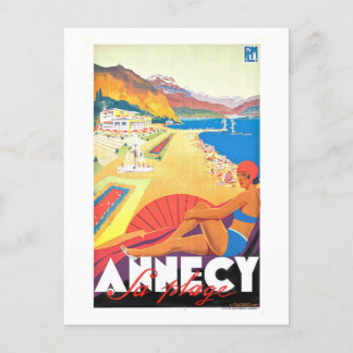 Carte Postale Poster Vintage voyage pour Annecy, France,