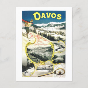 Carte Postale Poster Vintage voyage pour Davos, Suisse,