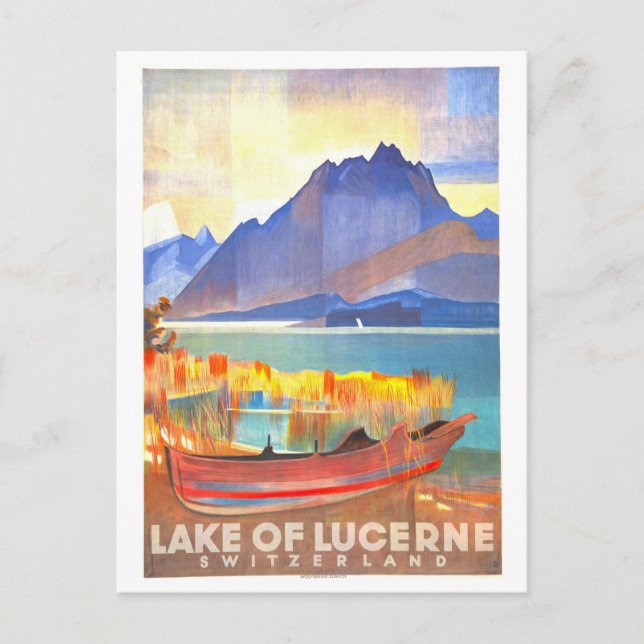 Carte Postale Poster Vintage voyage pour Lucerne, Suisse, (Devant)