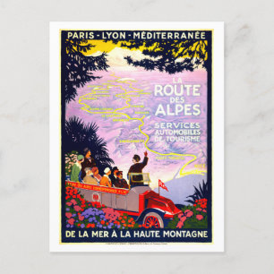 Carte Postale Poster Vintage voyage pour PLM Alps Route, France