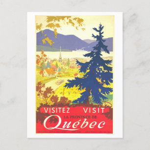 Carte Postale Poster Vintage voyage pour Québec