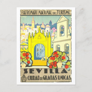Carte Postale Poster Vintage voyage pour Sevilla en Espagne