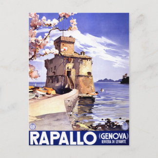 Carte Postale Poster Vintage voyage Rapallo Genova Italie