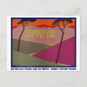 Carte Postale Poster Vintage voyage Rare Gleneagles restauré