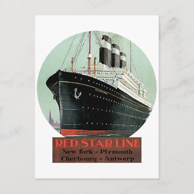 Carte Postale Poster Vintage voyage - Red Star Line (Devant)