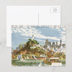 Carte Postale Poster Vintage voyage San Francisco Bay Ferry Boat