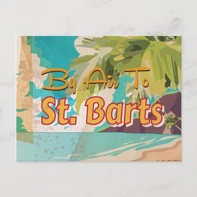 Carte Postale Poster Vintage voyage St. Barts (Devant)