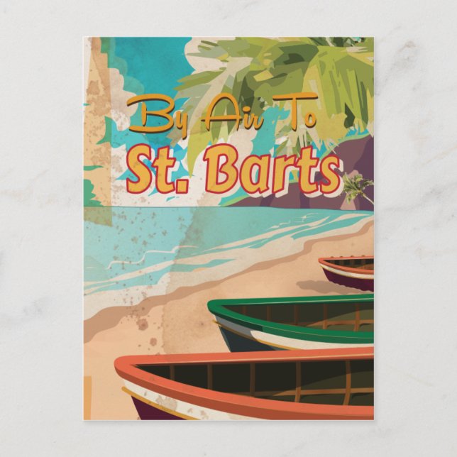 Carte Postale Poster Vintage voyage St. Barts (Devant)