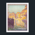 Carte Postale Poster Vintage voyage, Strasbourg<br><div class="desc">Basé sur une affiche de voyage vintage.</div>