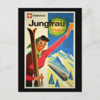 Poster Vintage voyage, Suisse, Jungfrau,
