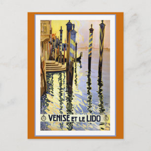 Carte Postale Poster Vintage voyage "Venise et le Lido"