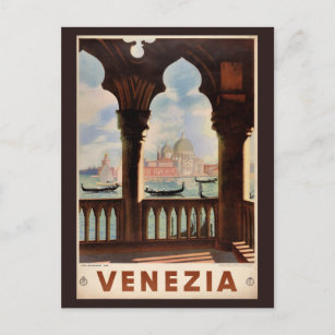 Carte Postale Poster Vintage voyage Venise restauré