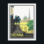 Carte Postale Poster Vintage voyage, Vienne<br><div class="desc">Basé sur une affiche de voyage vintage.</div>