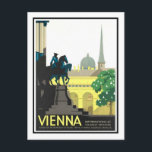 Carte Postale Poster Vintage voyage, Vienne<br><div class="desc">Basé sur une affiche de voyage vintage.</div>