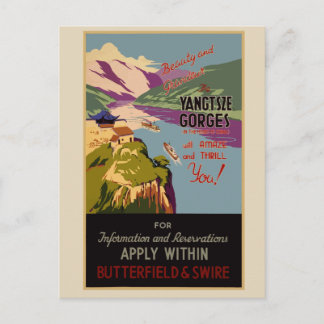 Carte Postale Poster Vintage voyage Yangtsze China PostCard