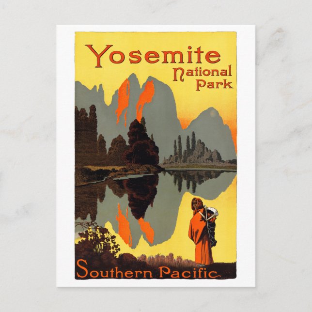Carte Postale Poster Vintage voyage Yosemite USA restauré (Devant)