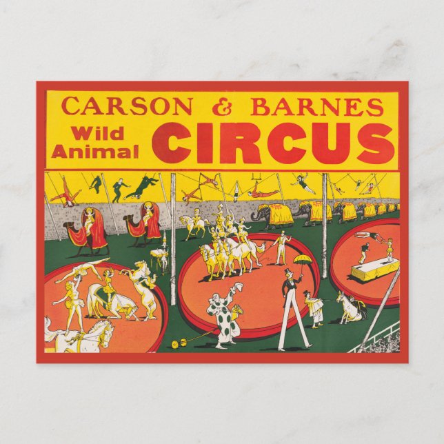 Carte Postale Poster vintage Wild Animal Circus (Devant)