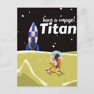 Carte Postale Poster voyage de Titan vintage Science fiction