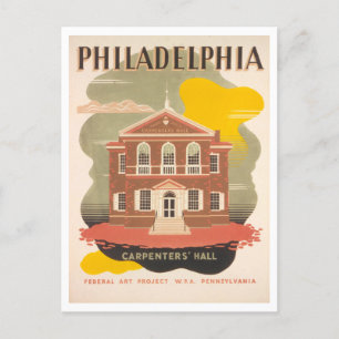 Carte Postale Poster WPA vintage Philadelphia Carpenters Hall