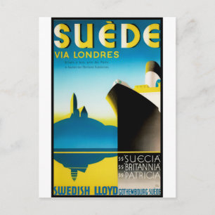 Carte Postale Posters Vintage Travel: Suede via Londres