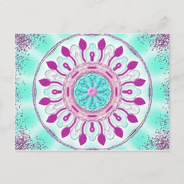 Carte Postale Postkarte 05 "Cyan et Magenta Rosette" (Devant)