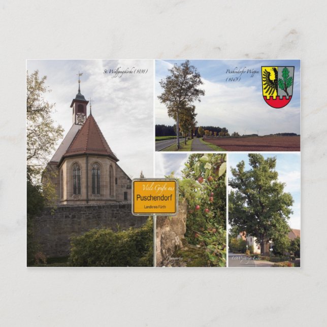 Carte Postale Postkarte Puschendorf Sehenwürdigkeiiten (Devant)