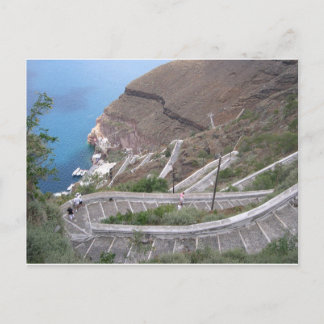 Carte Postale Postkarte Santorini Fira Treppe zum Hafen