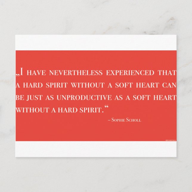 Carte Postale Postkarte - Sophie Scholl - Zitat - Rose blanche (Devant)