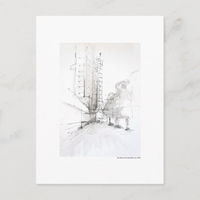 Carte Postale Postkarte Zeichnung Bleistift Hannover Landschaft (Devant)