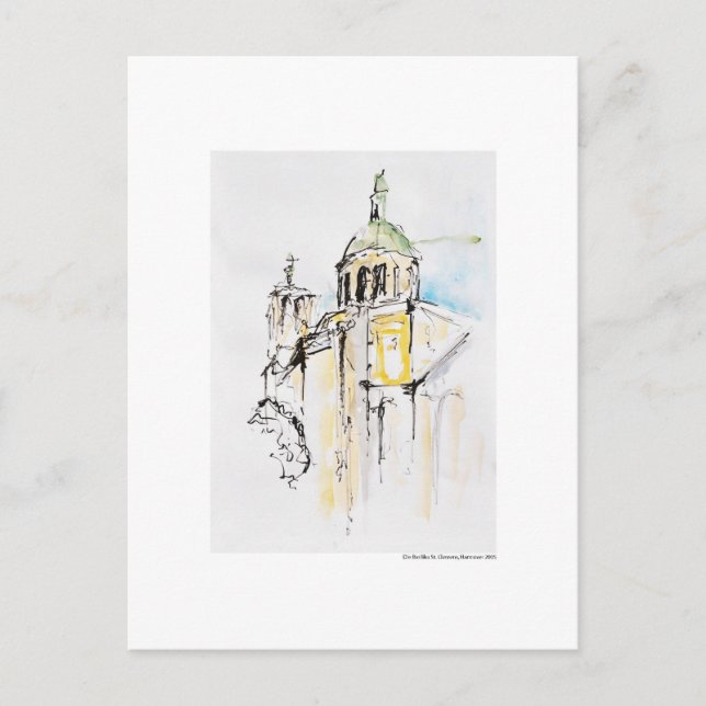 Carte Postale Postkarte Zeichnung Bleistift Hannover Landschaft (Devant)