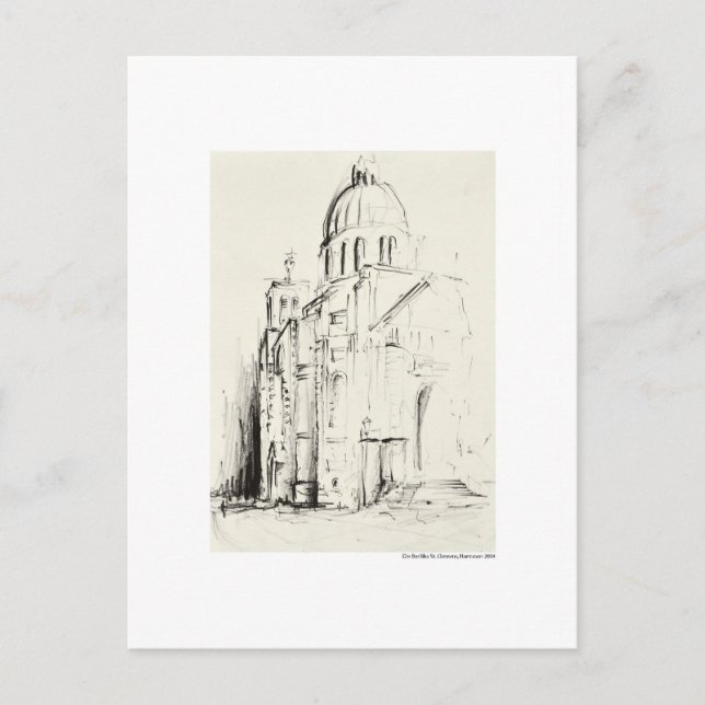 Carte Postale Postkarte Zeichnung Bleistift Hannover Landschaft (Devant)