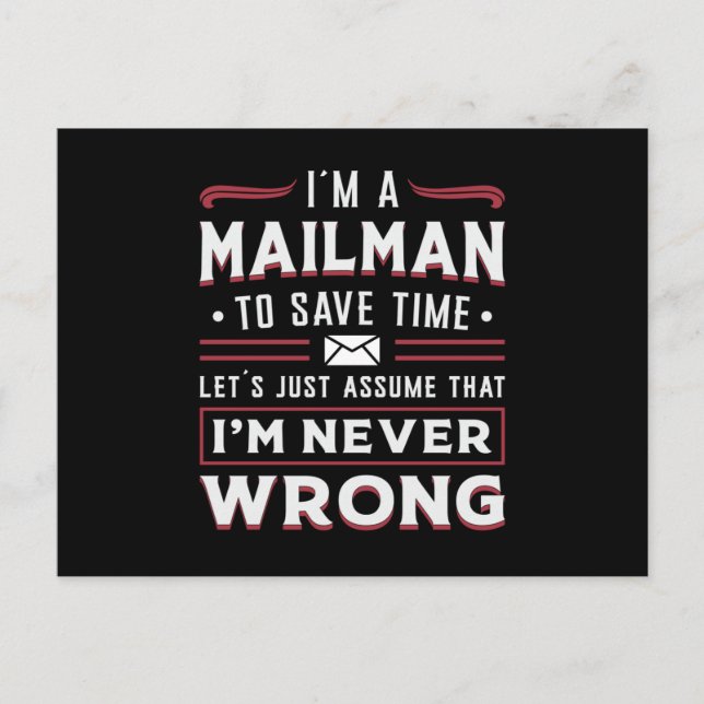Carte Postale Postman Post Mail Mailman Day Livraison Idée cadea (Devant)