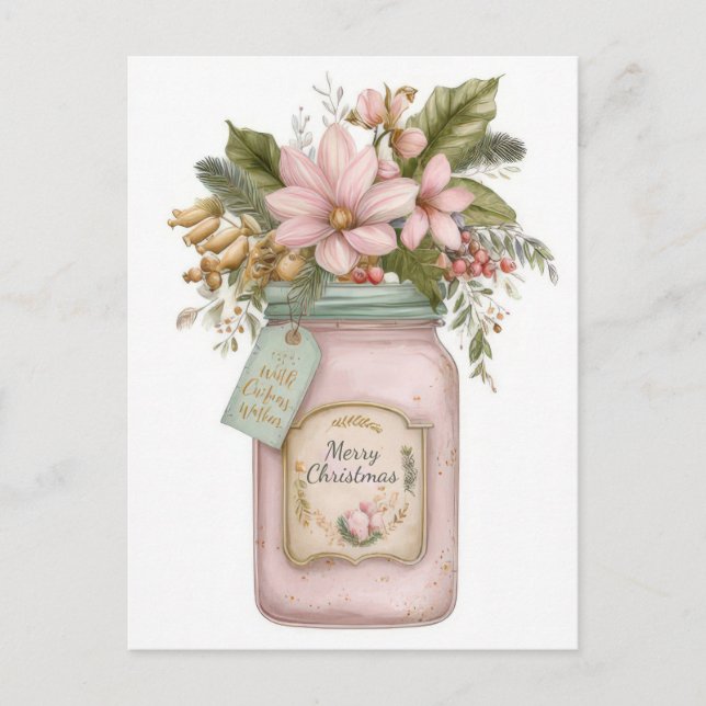 Carte Postale Pot à cookies de Noël pastel festif et élégant (Devant)