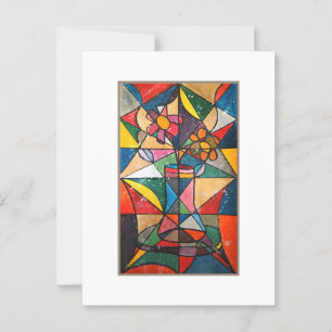Carte Postale Pot à fleurs en verre tendu Oeuvre acrylique