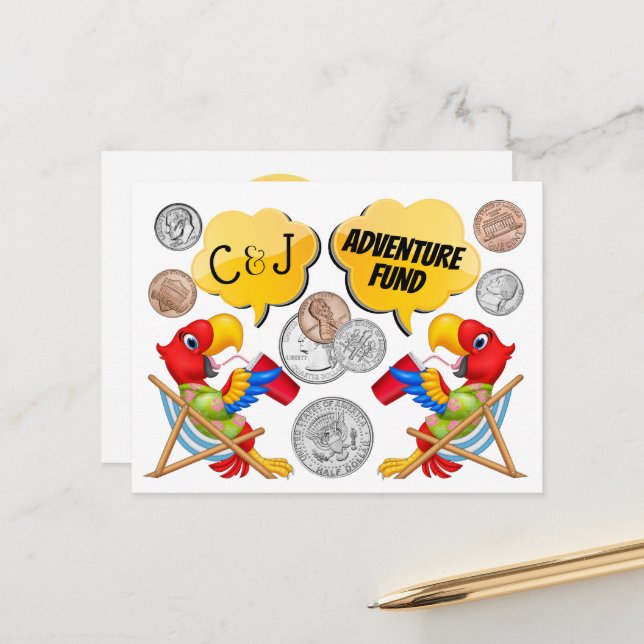 Carte Postale Pot à monnaie (Devant/Arrière en situation)