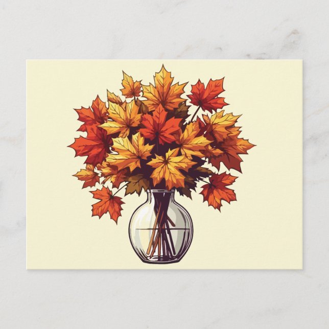 Carte Postale Pot de feuilles vintages (Devant)
