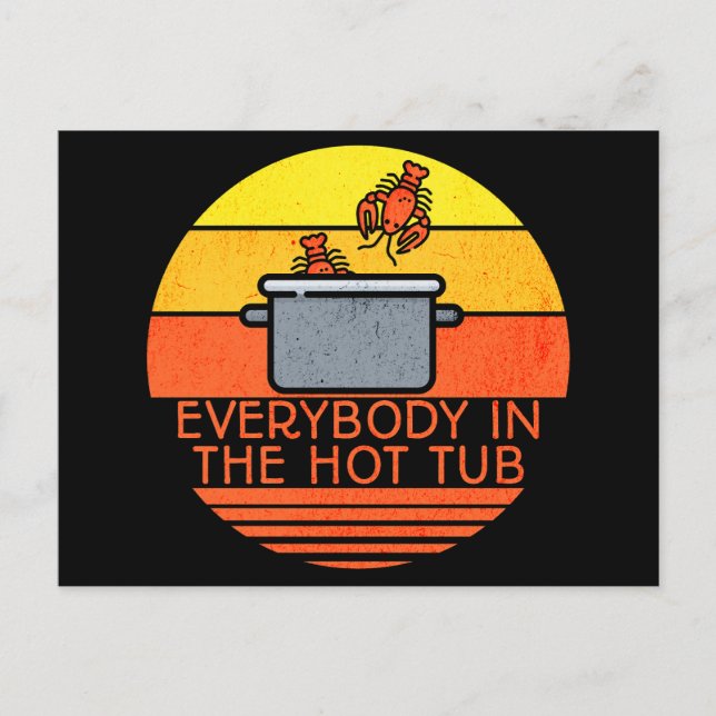 Carte Postale Pot De Homard Retro Sunset, Bain À Remous (Devant)