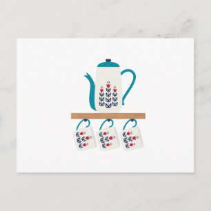 Carte Postale Pot de thé d'art populaire
