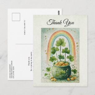 Carte Postale Pot de vieil or et arc-en-ciel Merci